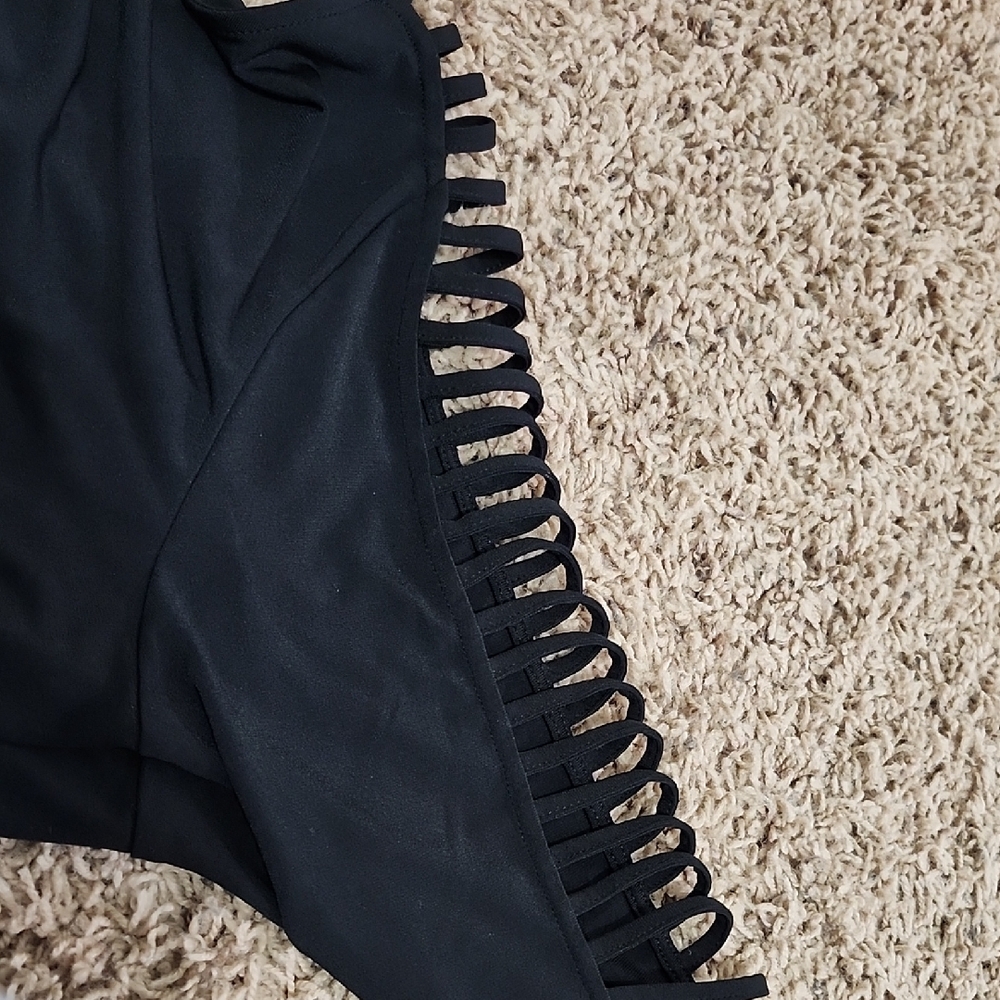 Cato Black Asymmetrical Short Sleeve Blouse - Picture 2 of 6